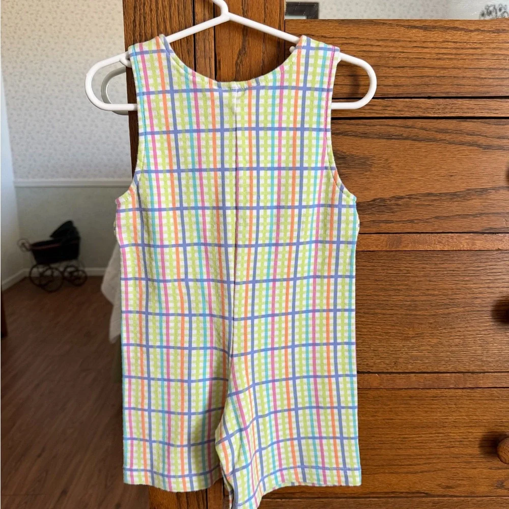 Plaid 18 Month Boy Short Romper With Side Tabs